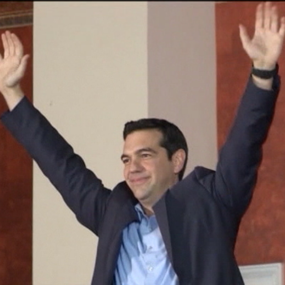 Alexis Tsipras celebrando la victoria. Foto: EiTB