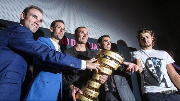 Valverde, Nibali, Basso, Contador y Sagan. Foto: EFE