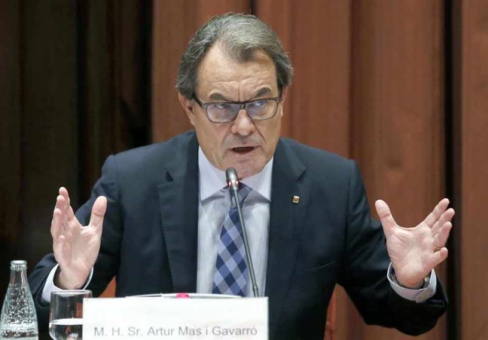 El presidente catalán en funciones, Artur Mas, ante la Diputación Permanente del Parlament. EFE