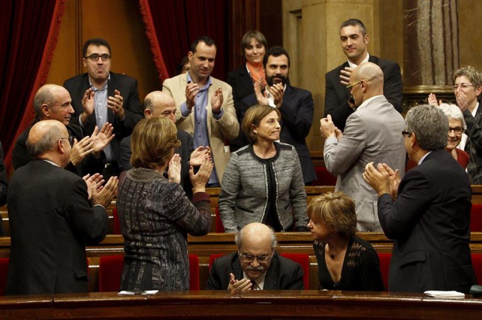 Carme Forcadell Kataluniako parlamentuko presidente aukeratu zuten egunean. Argazkia: EFE
