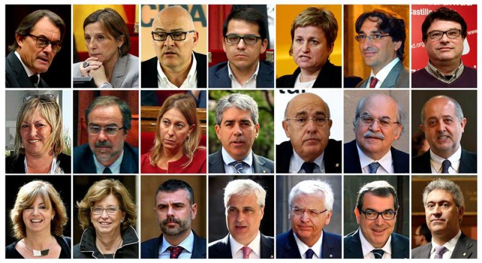 Los 21 cargos catalanes apercibidos. Foto: EFE