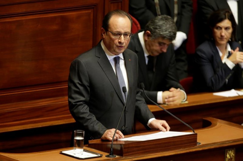 El presidente de Francia, François Hollande, durante su comparecencia. Foto: EFE