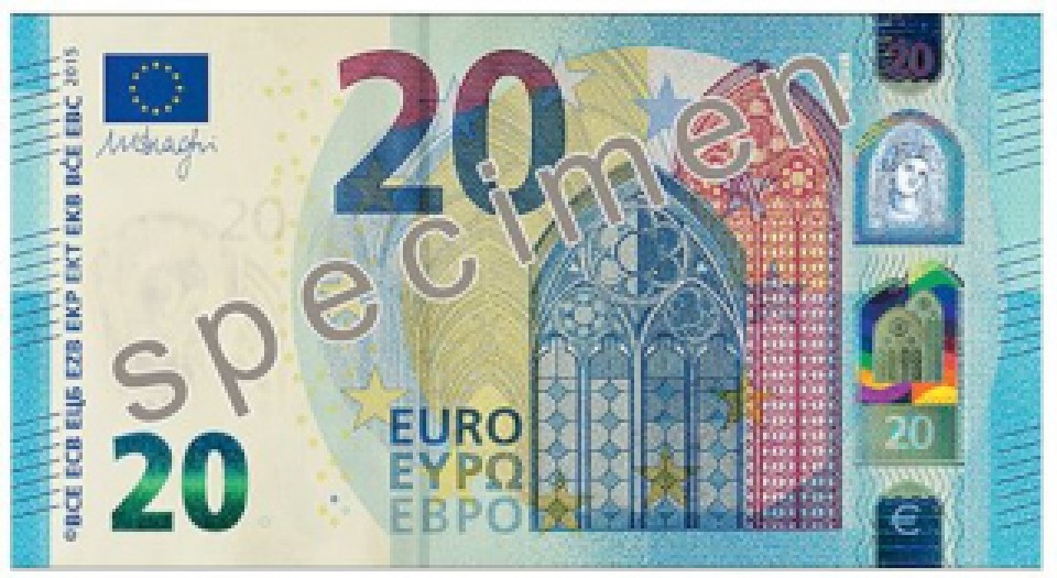 El nuevo billete de 20 euros entrará en circulación el miércoles. 