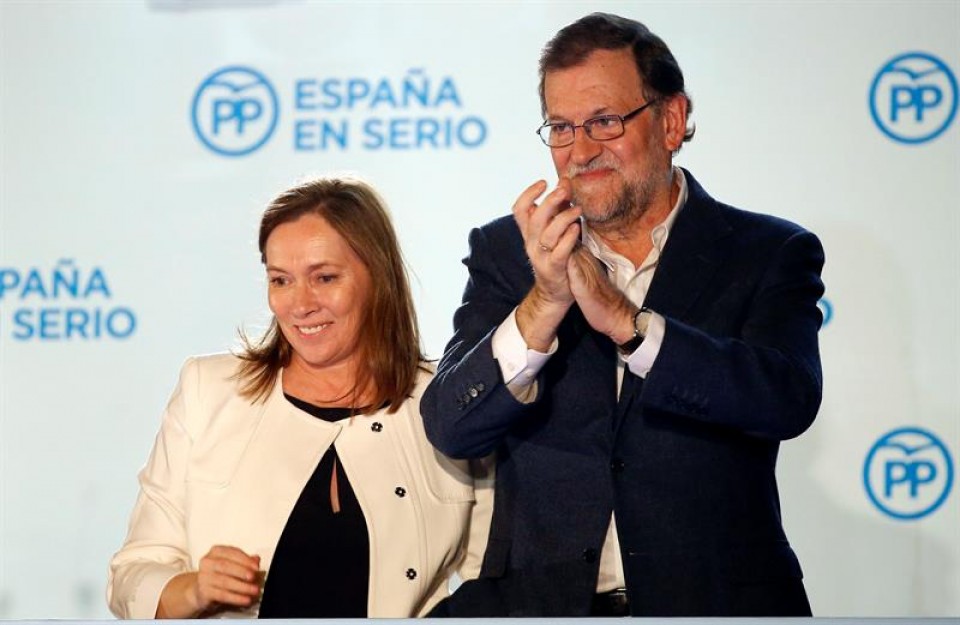 Mariano Rajoy, emaitzen osteko agerraldian.