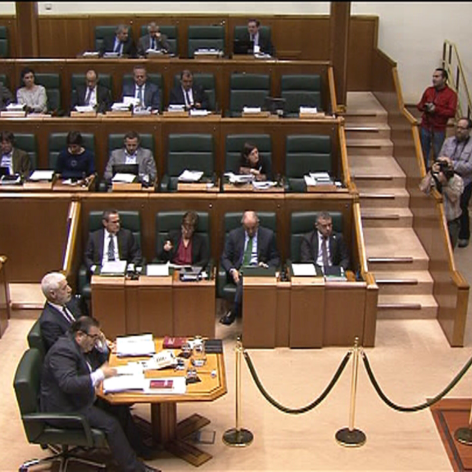 Pleno del Parlamento Vasco, hoy. EiTB. 