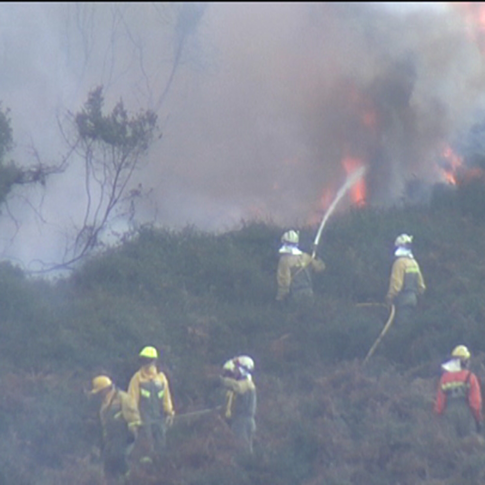 Un incendio en Berango y Sopela calcina unas 120 hectáreas