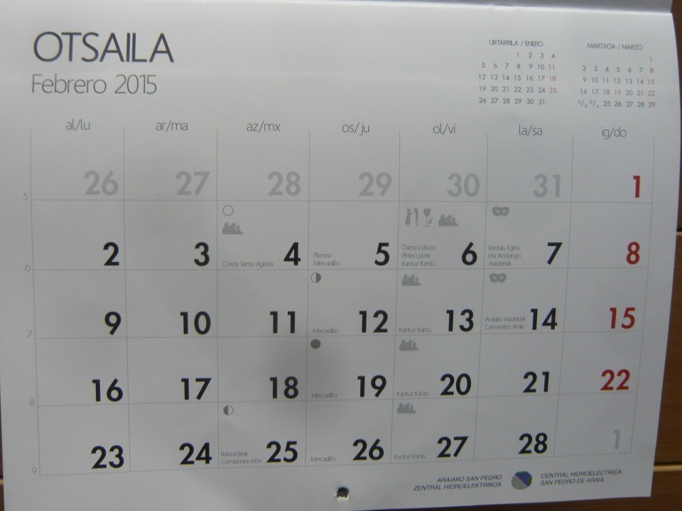 Un calendario. Imagen de archivo: EiTB