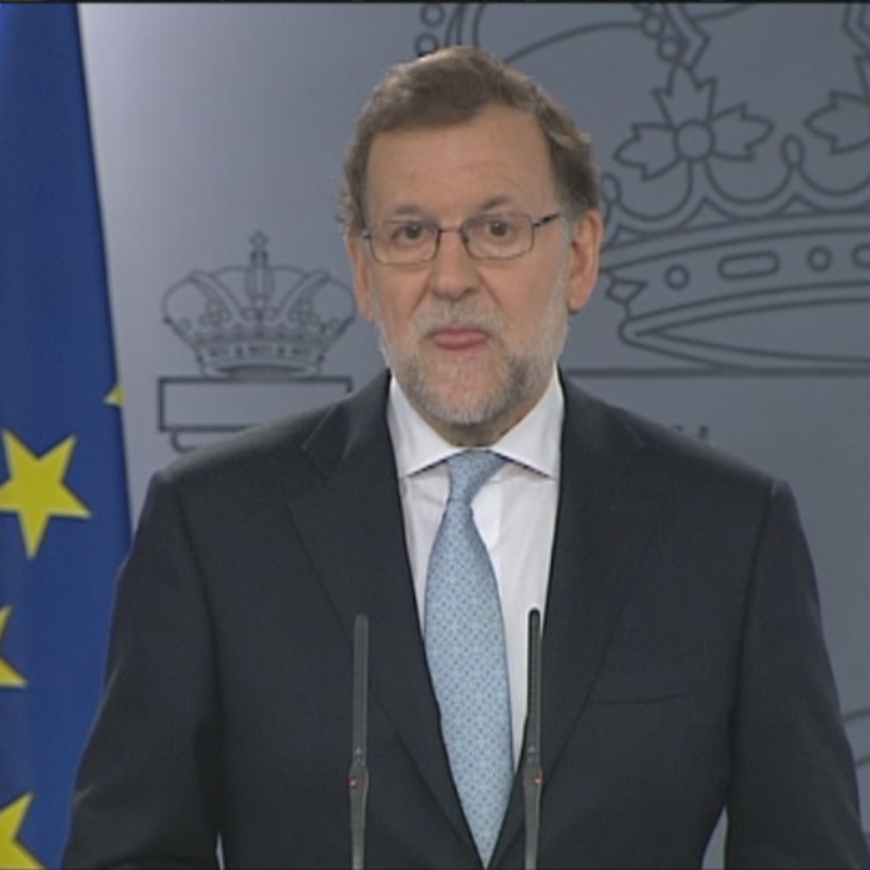 Rajoy Espainiako gobernuko jarduneko presidentea Ministro Kontseiluaren osteko agerraldian. EFE