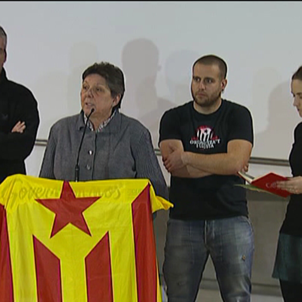 Rueda de prensa de la CUP para explicar la decisión del 'no' a Artur Mas. Foto: EiTB
