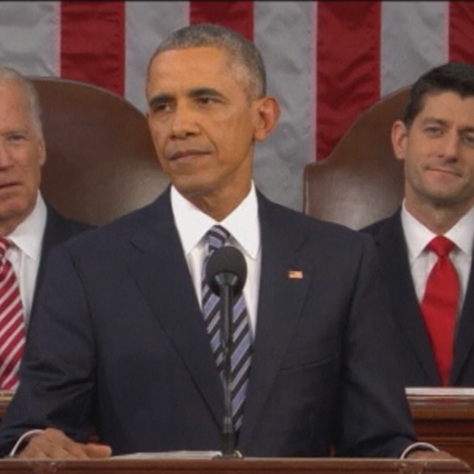 El presidente de Estados Unidos, Barack Obama, durante el discurso del Estado de la Unión. Foto: EFE
