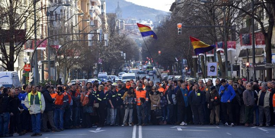 Protesta de los trabajadores de Arcelor y sus contratas. Imagen de archivo: EFE