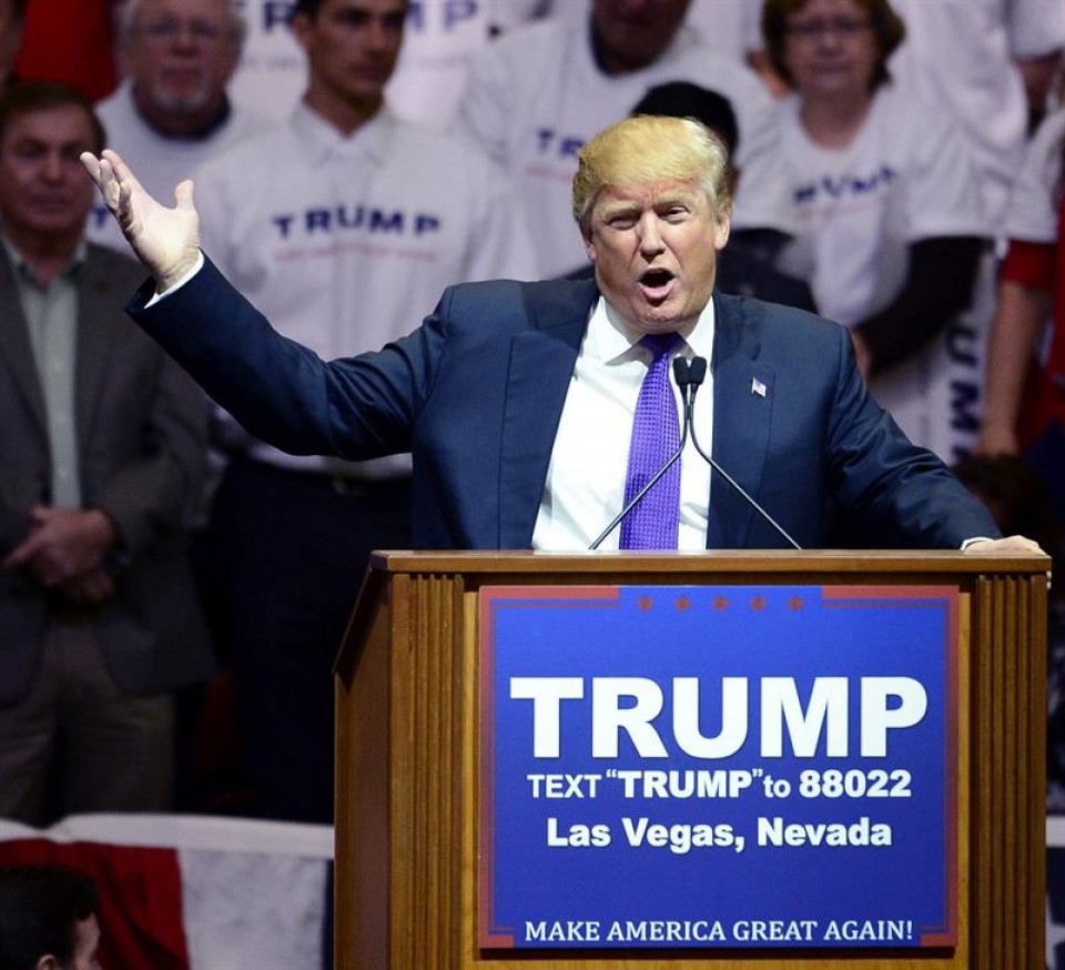 Donald Trump handi-mandia Las Vegasen. Argazkia: EFE