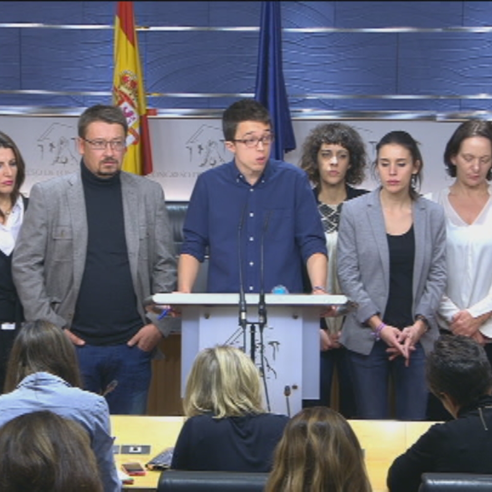 Comparecencia del equipo negociador de Podemos. EFE
