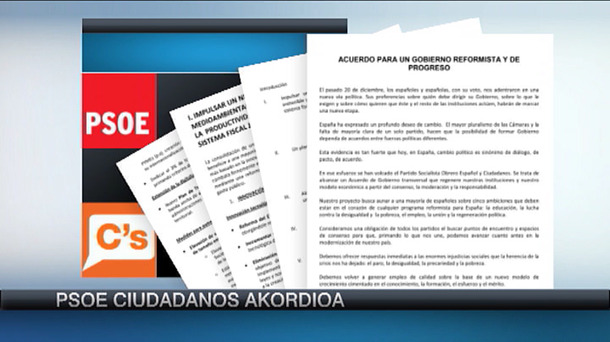 Ciudadanos cree que el PP podría suscribir el acuerdo PSOE-Cs