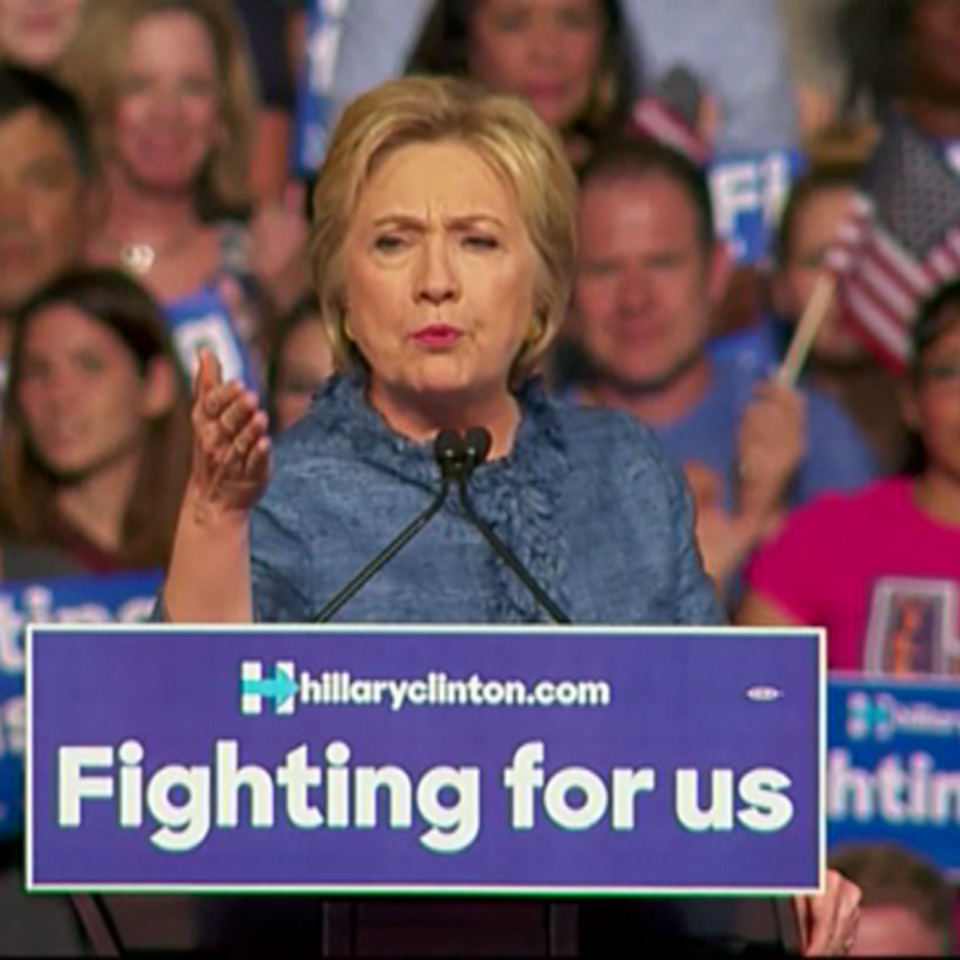 La exsecretaria de Estado de EE.UU. Hillary Clinton en West Palm Beach (Florida). Foto: EFE