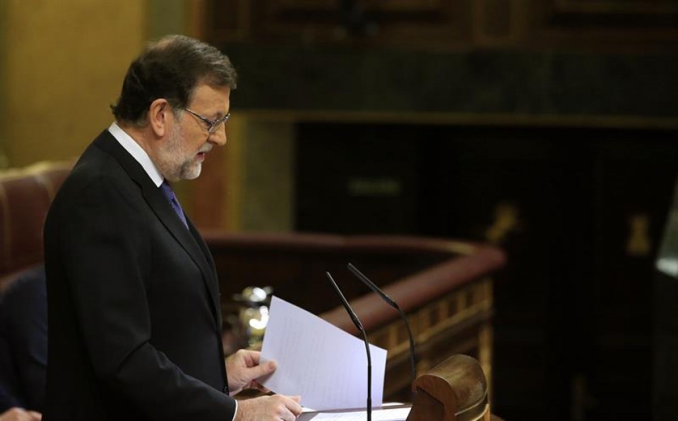 Mariano Rajoy, en su intervención ante el Pleno del Congreso.