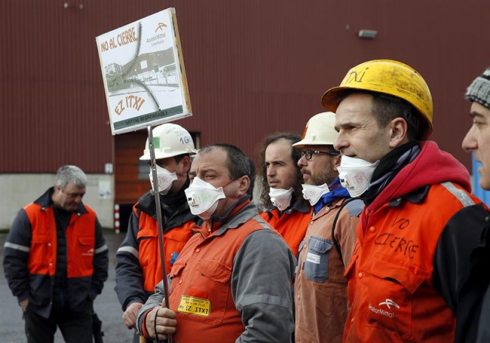 Protesta de trabajadores de Arcelor de Zumarraga