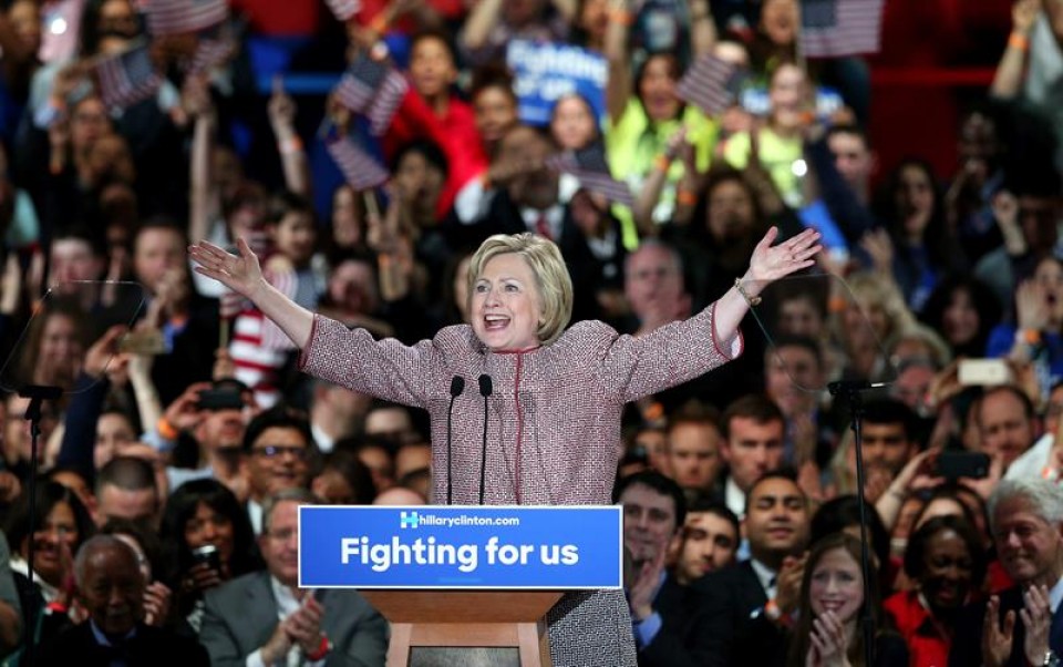 Hillary Clinton demokrata New Yorken irabazi ondoren. Argazkia: EFE