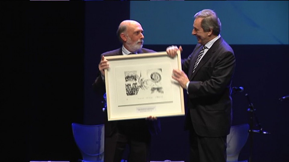 Paco Etxeberria ha recogido el XII Premio Gernika por la Paz y la Reconciliación. Foto: EiTB