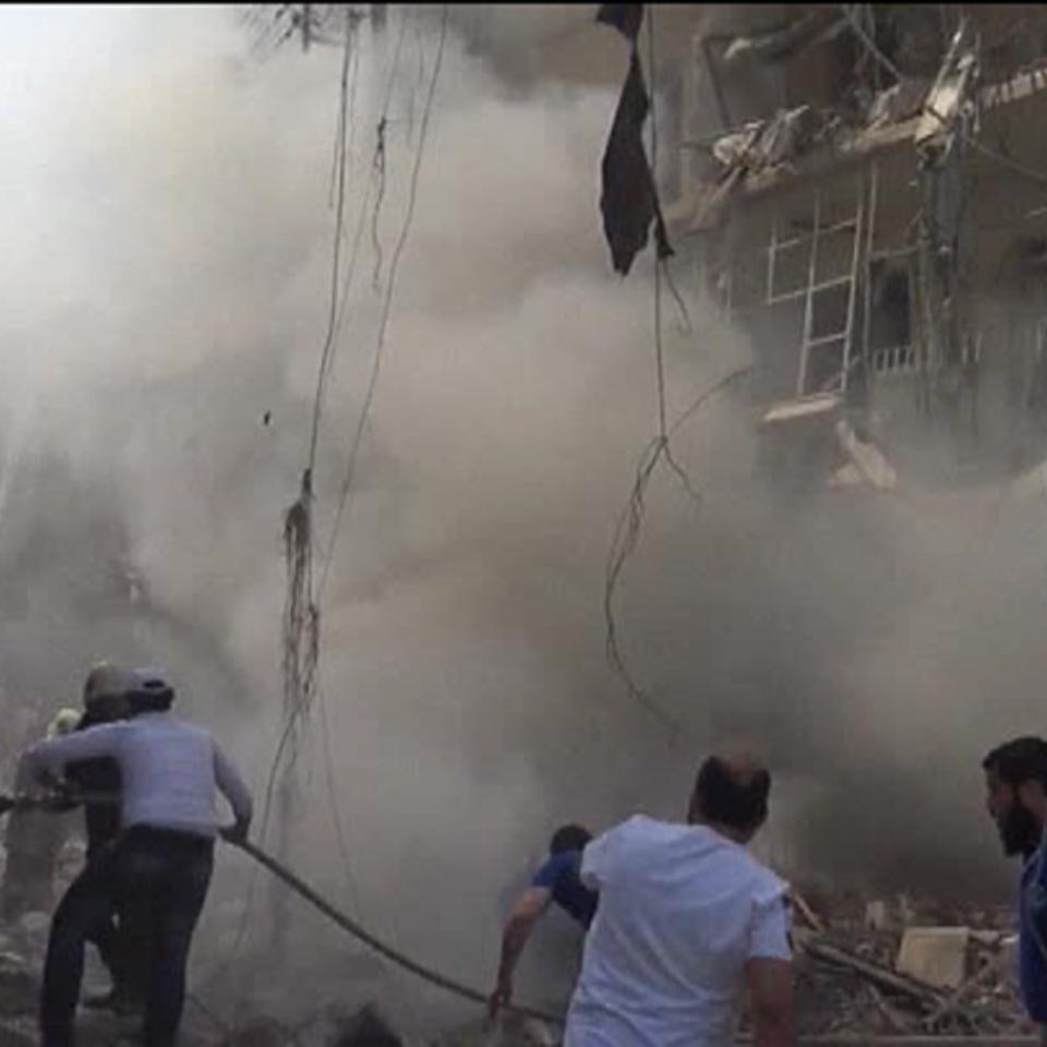 Bombardeo en Alepo