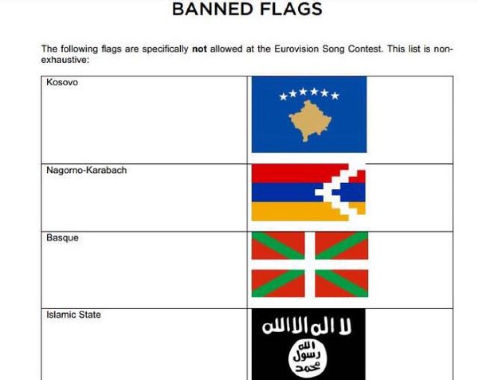 Eurovisión pide perdón y retira la lista de banderas prohibidas