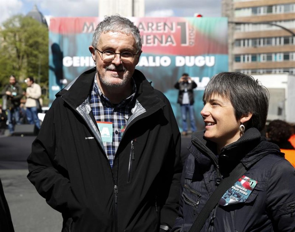 Adolfo "Txiki" Muñoz ha participado en la manifestación convocada por ELA en Bilbao. Foto: EFE