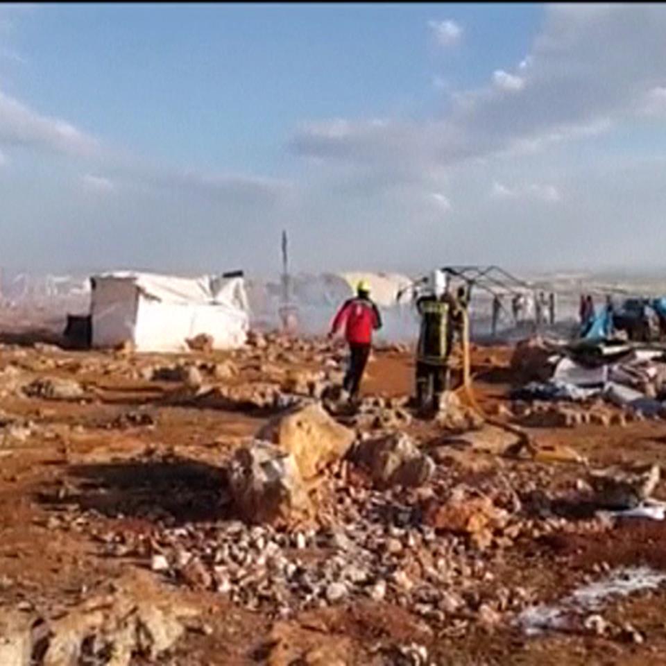 El campamento de desplazados bombardeado. Foto: EiTB