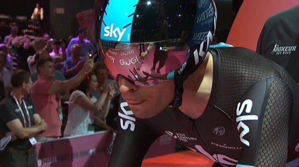 Mikel Landa, en la contrarreloj del Giro. Foto: Efe.