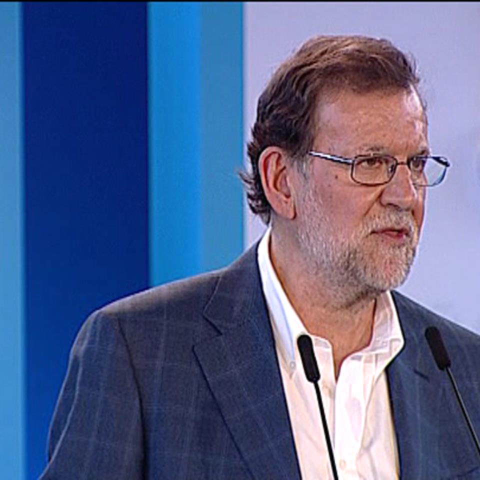 Mariano Rajoy en la intervención realizada hoy en Durango. Foto: EITB