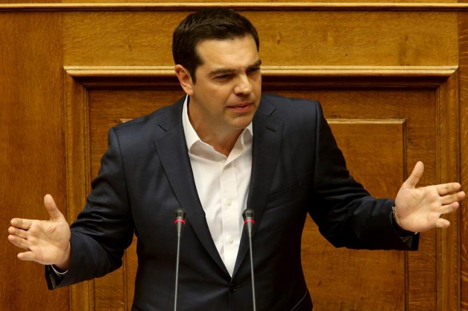 El primer ministro de Grecia, Alexis Tsipras, en el Parlamento griego. Foto: EFE