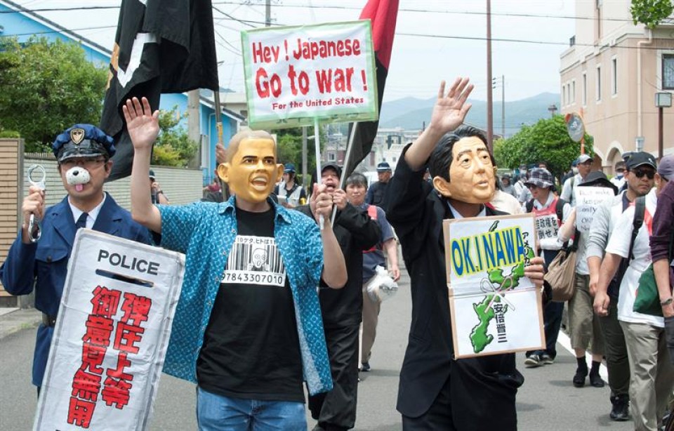 G7 bilera Japonian manifestariak efe