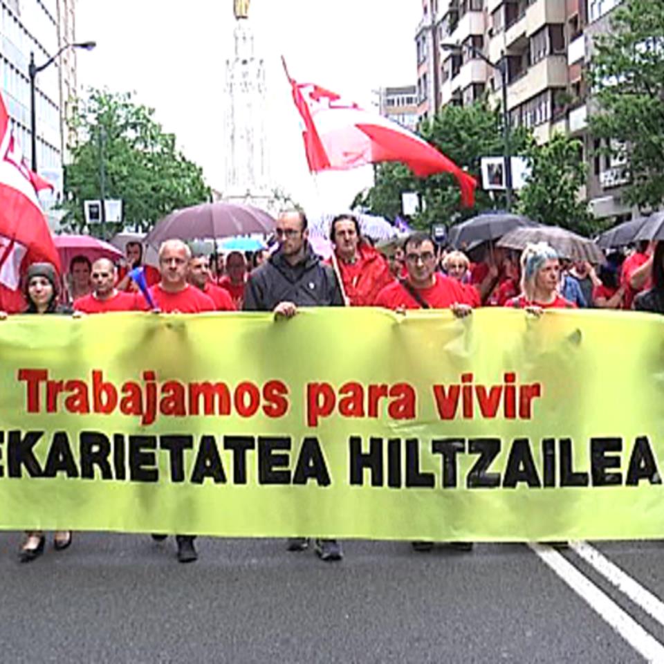 Manifestación contra la precariedad en Bilbao. Foto: EiTB