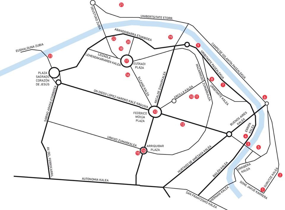 Bilboko Gau Zuriaren mapa (Irudia: Bilbao 700 fundazioa)
