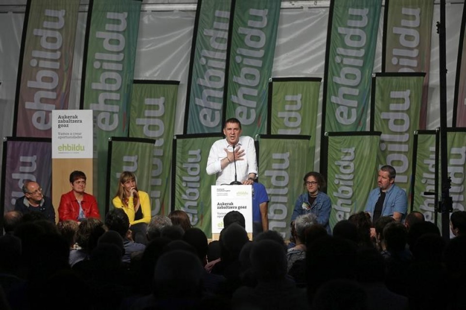 Arnaldo Otegi, en la campaña electoral de las pasadas elecciones generales. EFE