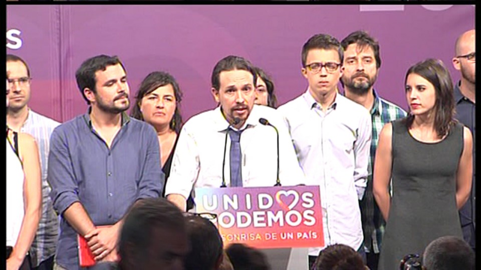 Pablo Iglesias, compareciendo ante la prensa. Foto: EITB.