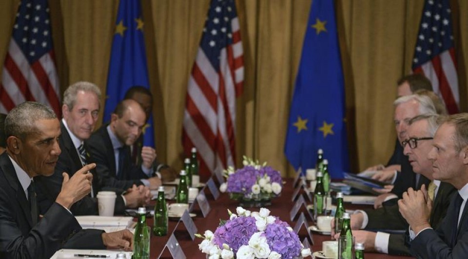 Obama, hoy, en la cumbre de la OTAN en Varsovia (Polonia). EFE. 