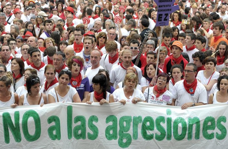 Concentración contra las agresiones sexuales en Pamplona/Iruña. EFE