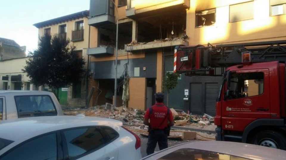 Fuerte explosión e incendio en Tudela. Foto: Policía Foral de Navarra