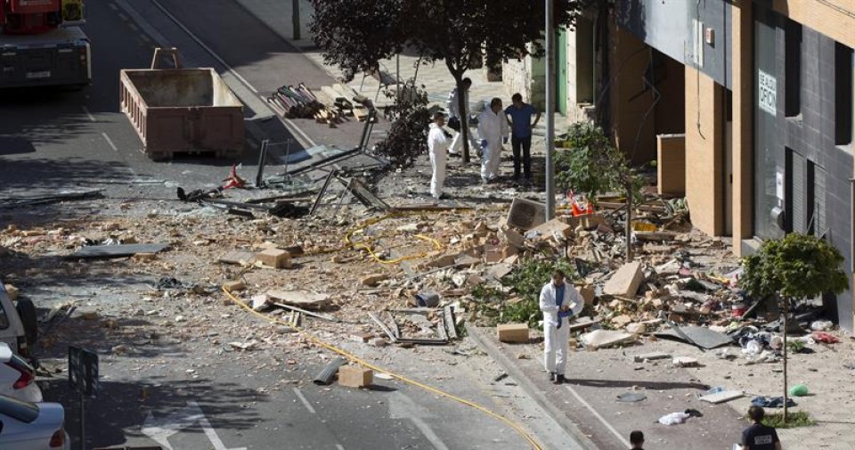 Explosión en Tudela. Foto: EFE.