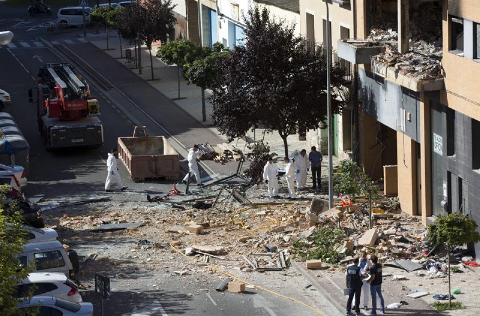 Explosión en Tudela. Foto: EFE.