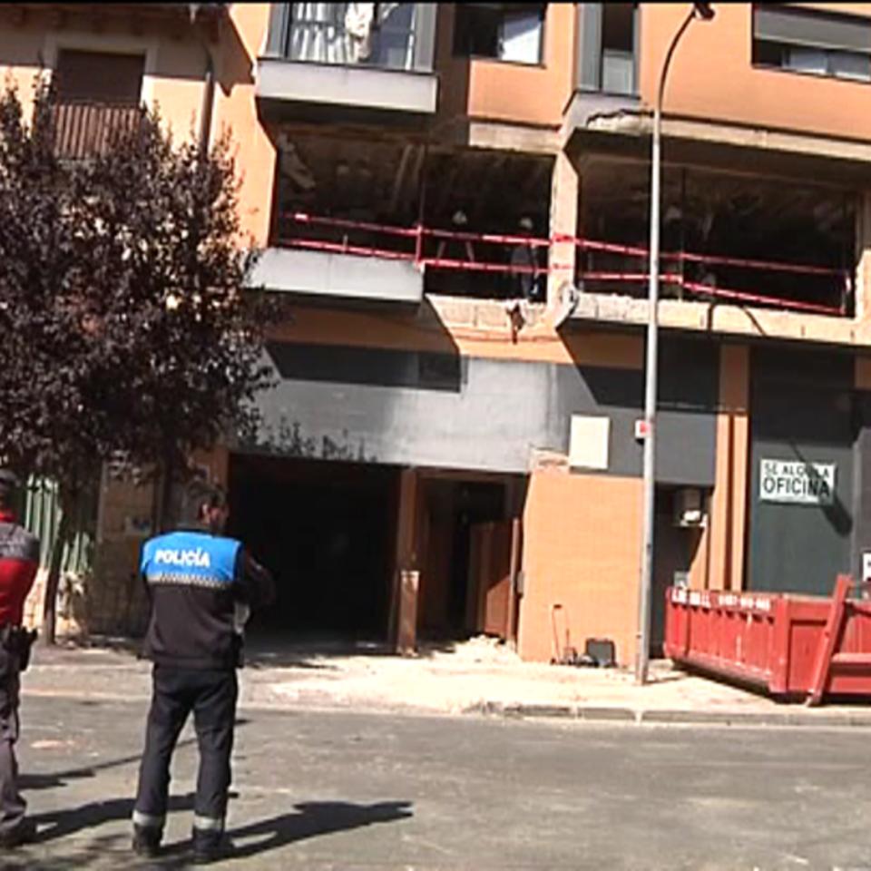 El edificio de Tudela tras la explosión. Imagen de archivo: EFE