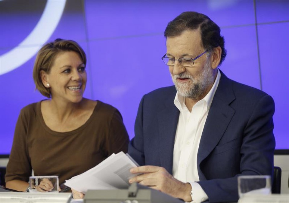 Maria Dolores de Cospedal eta Mariano Rajoy. Artxiboko argazkia: EFE