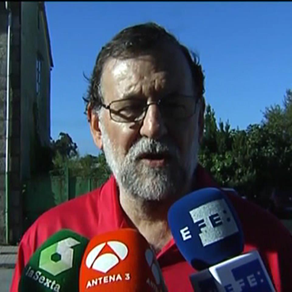 Rajoy, gaurko paseoaren ostean. EFE