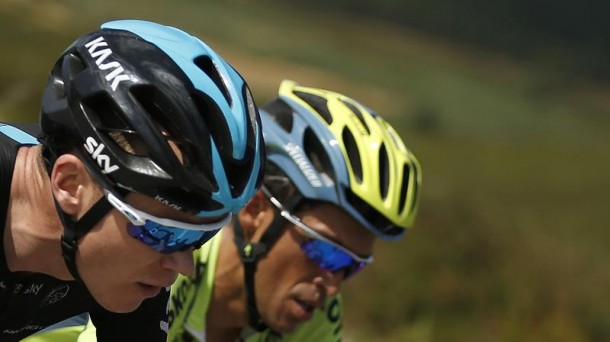 Chris Froome eta Alberto Contador, Vueltako aurreko edizioan. Argazkia: Efe.