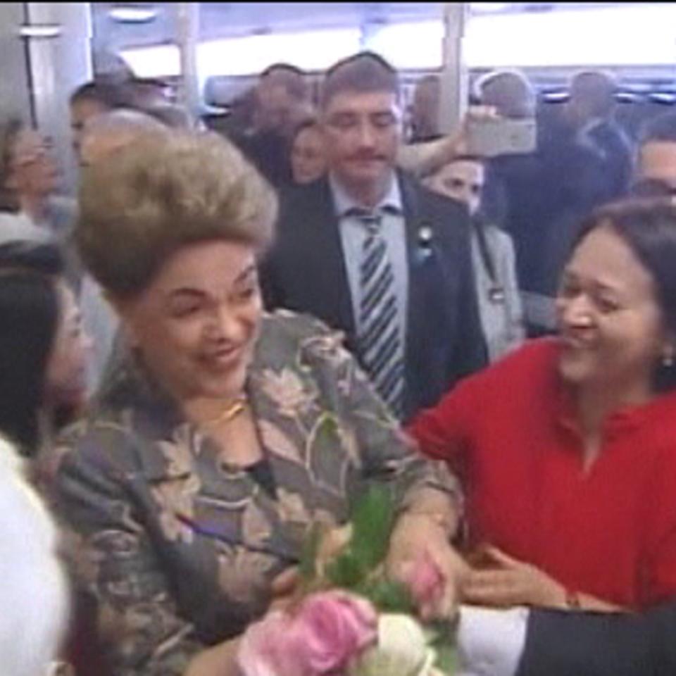 Dilma Rousseff, durante su comparecencia en el Senado. Foto: EFE