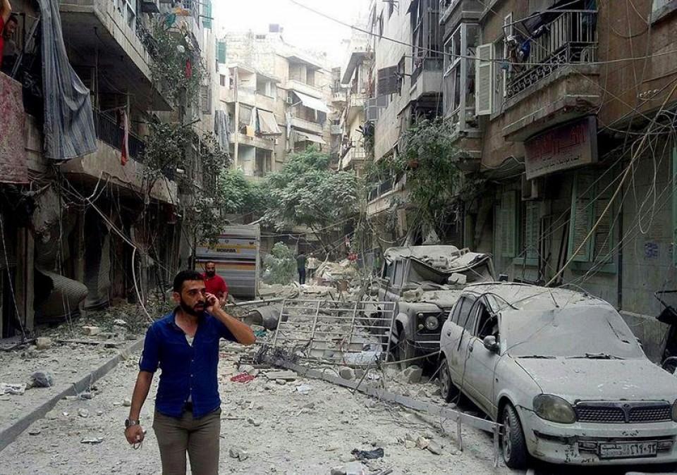 Imagen de un barrio residencial de Alepo tras un bombardeo de hace pocos días. Foto: EFE