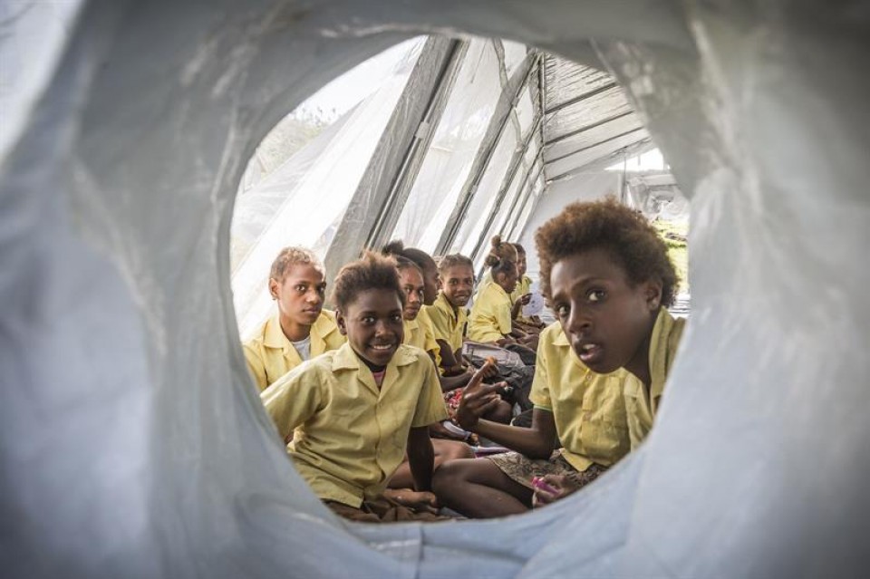 Niños en un campamento de Unicef. Foto: EFE