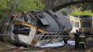 Accidente de tren en O Porriño. Foto: EFE.