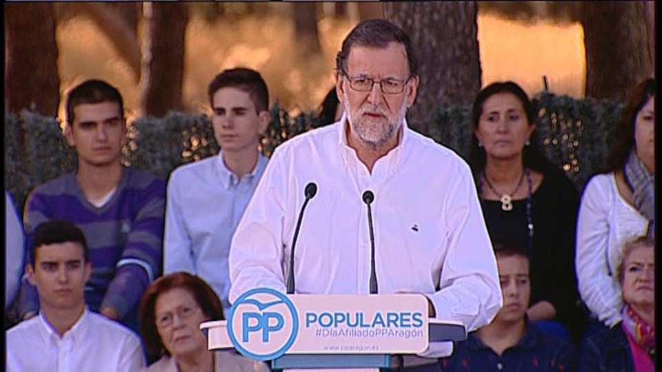 Mariano Rajoy, Zaragozan gaur egindako mintzaldian. Argazkia: EiTB
