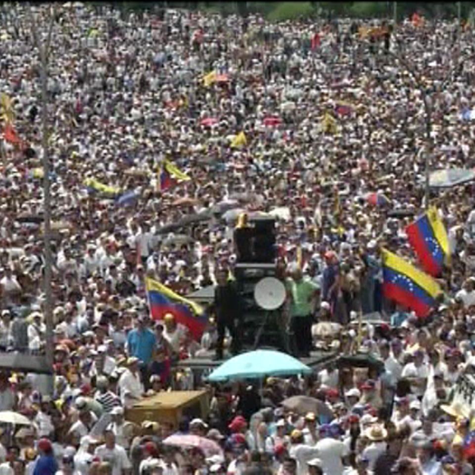 Manifestación opositora en Caracas. EFE